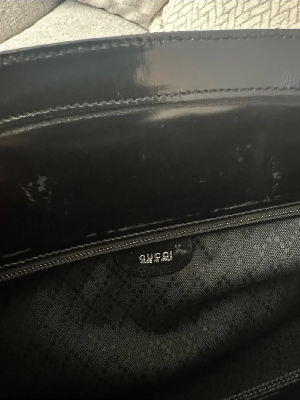Gucci Black Tote with Bamboo Top Handles and Detachable Strap